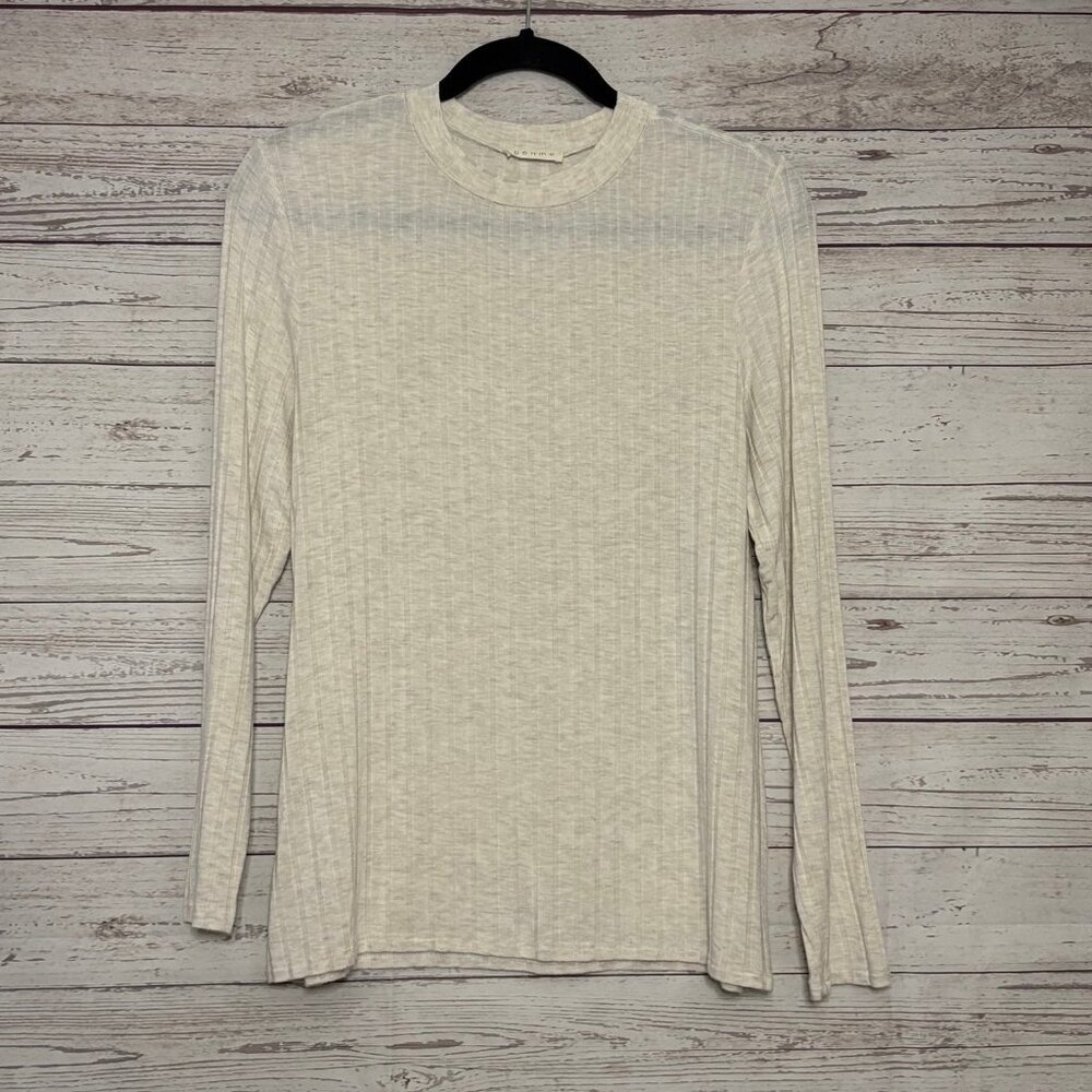 Bohme Cream Wide Ribbed Long Sleeve Shirt Medium